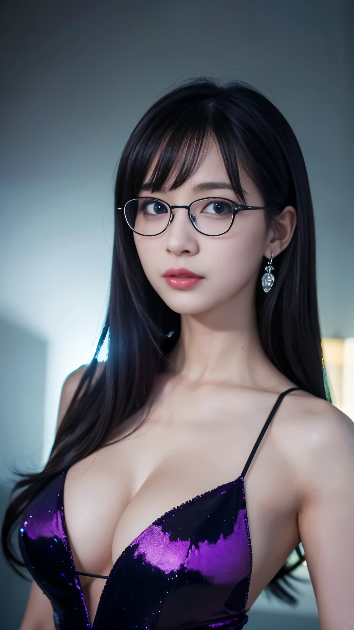 (最高qualityのディテール)、Realistic、8K Ultra HD、High resolution、(One Girl:1.2),(((Glasses、Fatal Beauty,Attractive beauty))) ,(A supple and powerful physique),(Sensual魅力),(Mysterious charm:1.1),(Big Breasts、Captivating silhouette),The 超detailedな、高qualityのテクスチャ、複雑なdetailed、detailed、非常にdetailedなCG、高qualityの影、detailed 美しく繊細な顔、detailed 美しく繊細な目、Written boundary depth、Ray Tracing、20th Generation、Cute K-Pop Girls、(The Face of Ulzan in Korea)、Thin face、(Urzan-6500-v1.1:0.6)、PurerosFace_v1、Glowing Eyes、Perfect body、 Viewer Display、(最高qualityのディテール:1.2)、Realistic、8K Ultra HD、High resolution、Woman close up, realistic girl rendering, 8k artistic german bokeh, Enchanting girl, Real Girls, Gurwitz, Gurwitz-style artwork, Girl Roleplay, Realistic 3D style, cgstation Popular Topics,, 8K Portrait Rendering,(truth,truth:1.4),(Sparkling eyes girl:1.2)、Best image quality, 最高quality, Realistic, 超detailedな, Realistic, 4K 8K Ultra HD Full Color RAW Photos, Fujifilm(Medium format), Hasselblad, Carl Zeiss, Incredible dynamic range photography(utility_art:Smooth-768:1.1),High resolution, High pixel count, 明確なdetailed, Clear images, natureな色再現, Noise Reduction, High fidelity, quality, Software Improvements, Upscaling, Optimized Algorithms, Professional-level retouching, lipstick, eyeliner, eye shadow, Beautiful Eyes,Sensual, Iridescent, Shiny, Fantasy, Provocative, Rotten Flesh and Stitches, Monstrous, Horror, Scared, 気味のevilい, 吸Blood鬼, Blood, Elvira Mistress of the Dark, Exposed large breasts, Oily skin , Graves, Blood, Spread your legs、Noir painting of a beautiful young witch,dark purple lips, evil, evil女, smile, Black Prom Dress, She is coming to you, close, Bright Blue Eyes, Surrounded by swirling pink smoke, Genuine, Attention to detail, Esoteric arachnids lady, Spider Queen, Esoteric arachnids, Combat Stance, ( The body is made with liquid metallic paints in metallic mauve and metallic black.......、It beautifully depicts the female form.......。), length, Sharp Fangs, nature, ((Complex metallic colors in the foreground)), (( Fluid Mechanics, The most beautiful smooth scale face makeup, Smirking expression)) - 黒ずんだBlood, Onyxia、