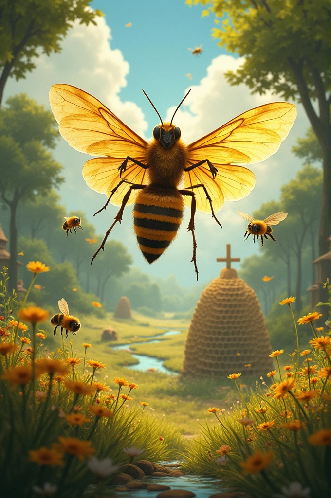 Create a vignette that represents the most important events of the chapter Fly Fly Queen Bee from the book Petronela Fortuna