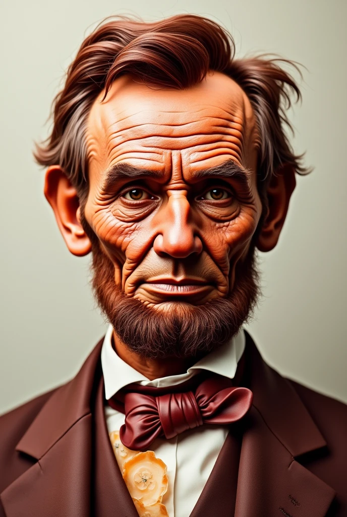 abraham lincoln portrait made out of ham