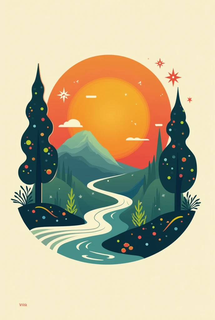 Logo inspired by the 70s, 80s and 90s and environmental theme with the colored plates of the three decades