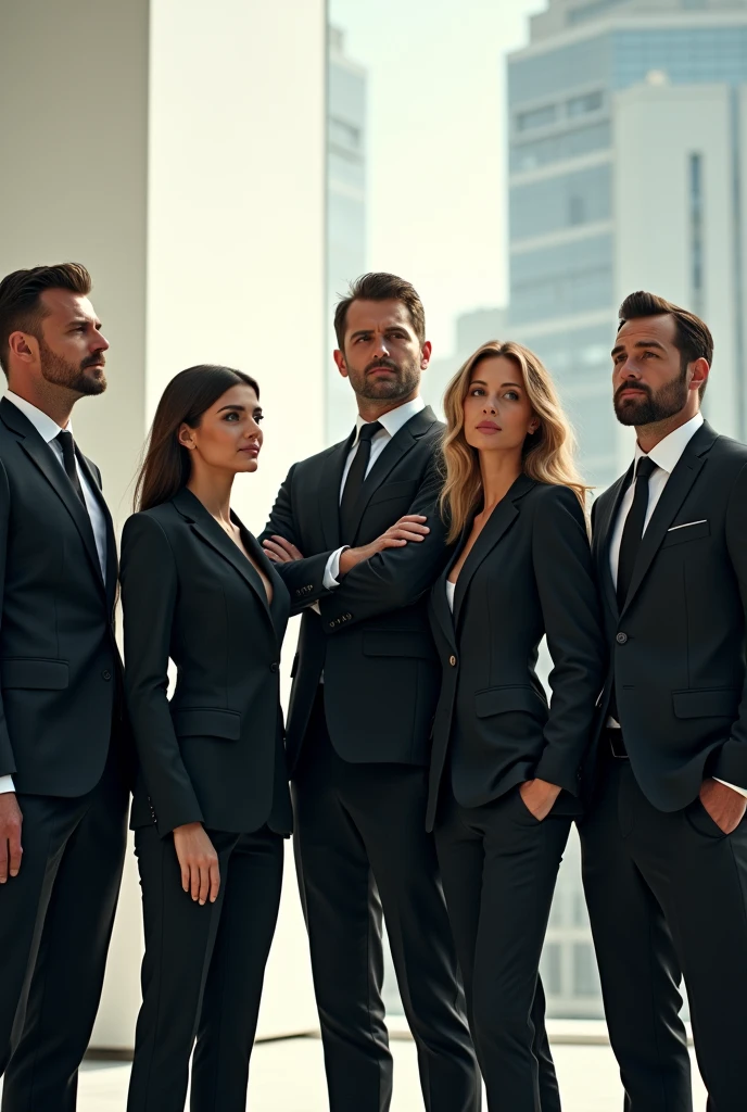 Several millionaires looking ahead on the cover of a live style magazine