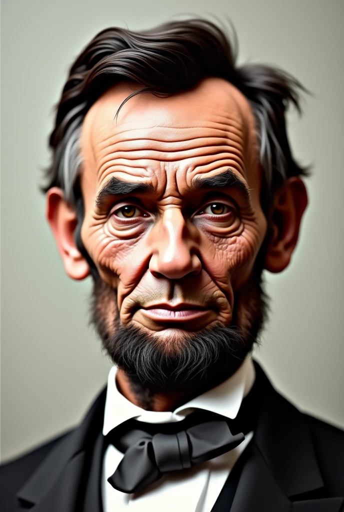 abraham lincoln portrait created out of multiple pictures of ham to resemble him