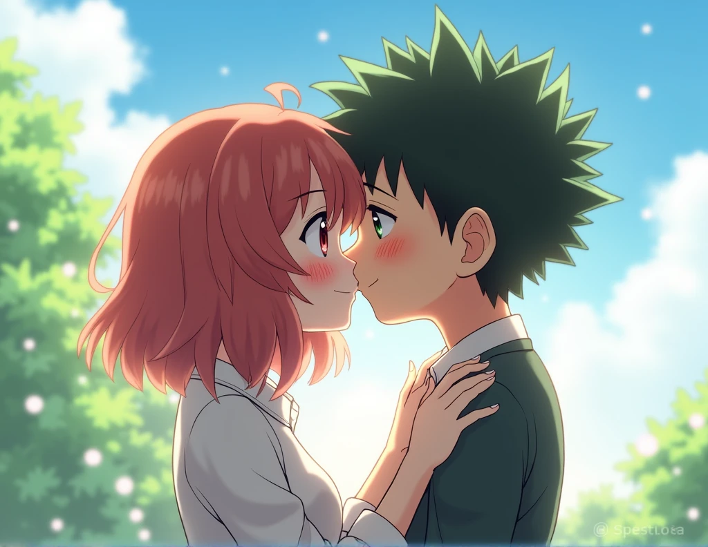 ochako kissing deku