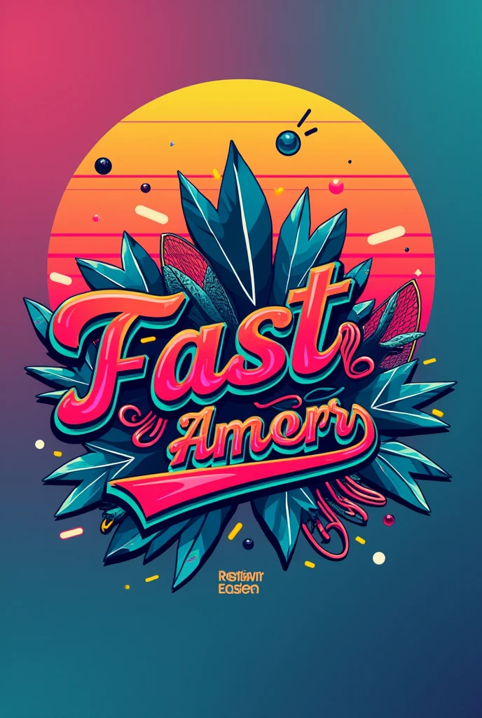 Logo inspired by the 70s, 80s and 90s and environmental and sports theme with the colored plates of the three decades retro disco and pop