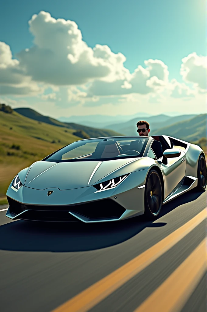 The man drive lamborgini