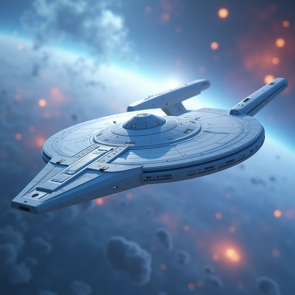 a close up of a เซนต์ar trek ship in the sky, ยูเอสเอส เอ็นเตอร์ไพรส์, เซนต์arship enterprise, the เซนต์arship enterprise, from เซนต์ar trek 2021, ออร์วิลล์, from เซนต์ar trek, เซนต์ar trek setting, เซนต์arship in background, small เซนต์arship near, เซนต์ทีเอ็นจี, เซนต์ : ทีเอ็นจี, in the เซนต์yle เซนต์ar trek 8 k, ทีเอ็นจี, futuriเซนต์ic เซนต์arship, การค้นพบ,สีขาวปนฟ้า