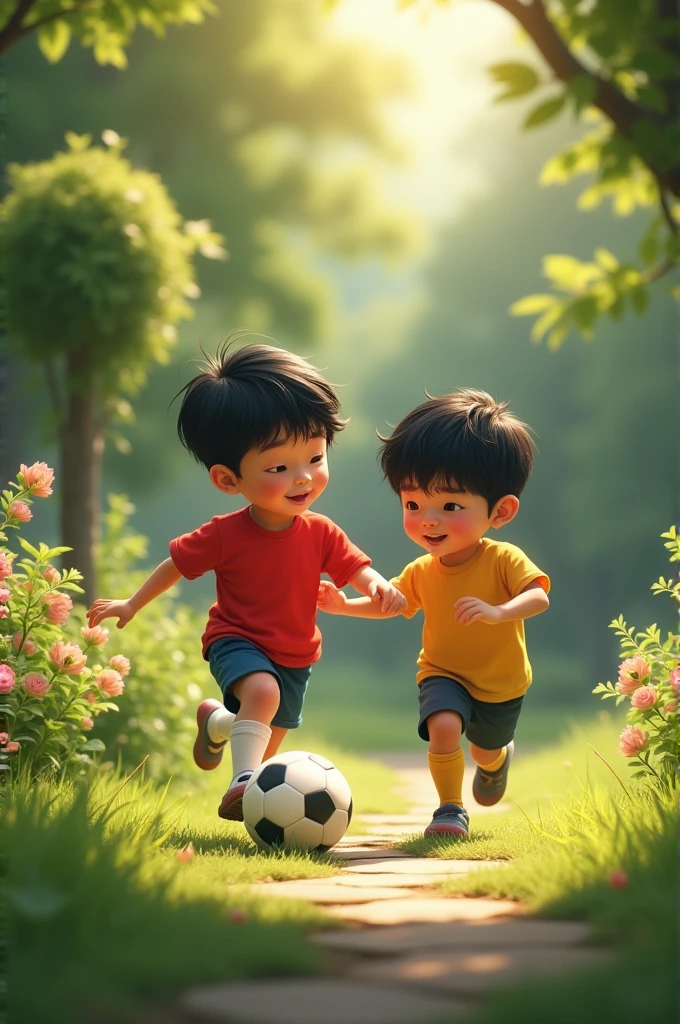 —loved playing football together. And they pictures is Muslim character and these boys is muslim