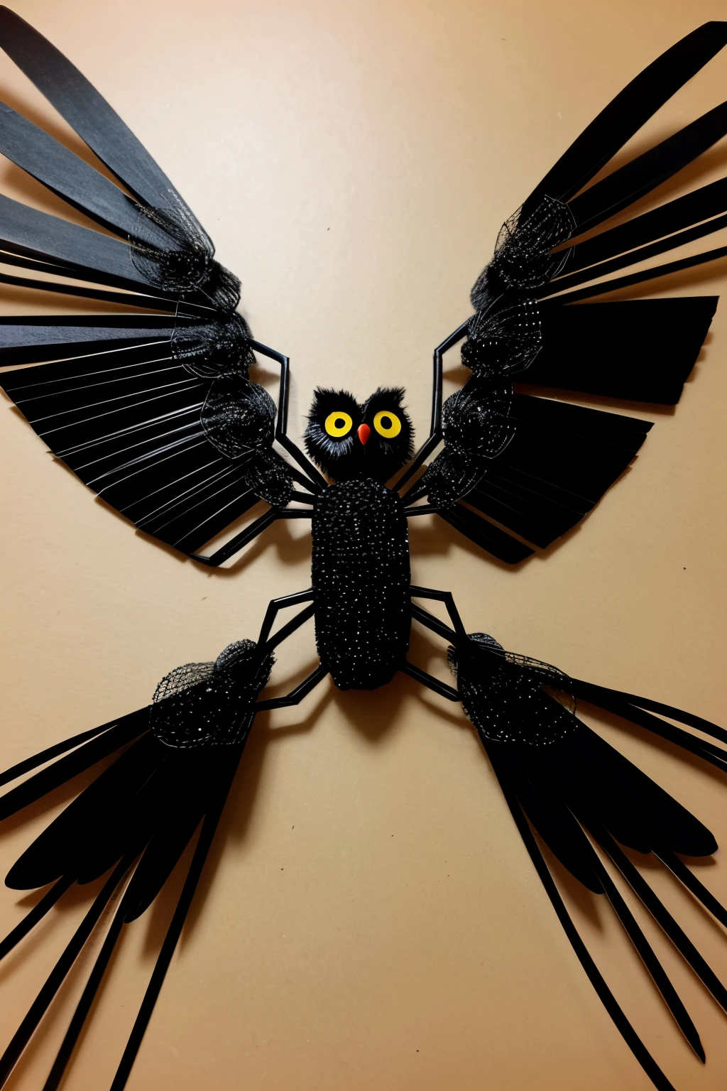 make a beautiful spider with owl wings