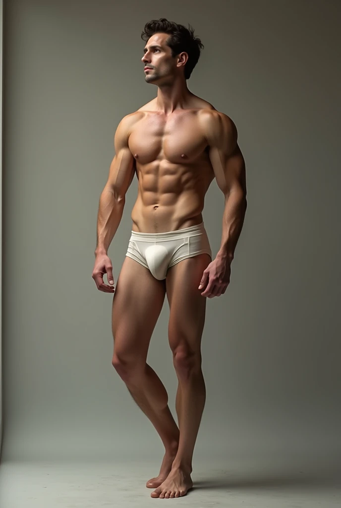 A man in only his underwear