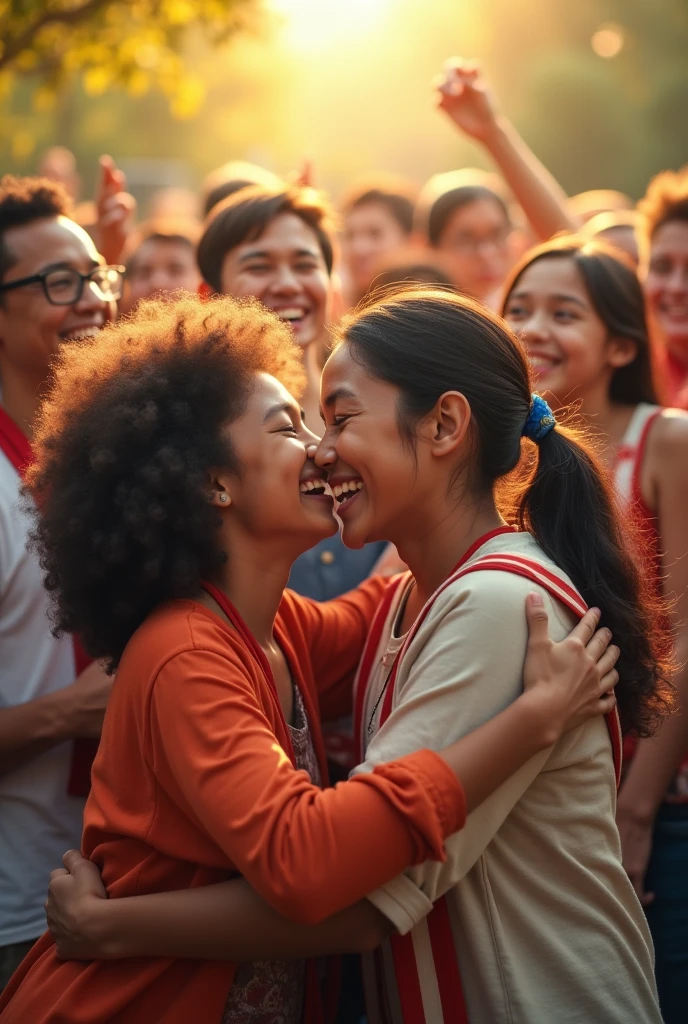 Images of united families and people achieving personal goals.]