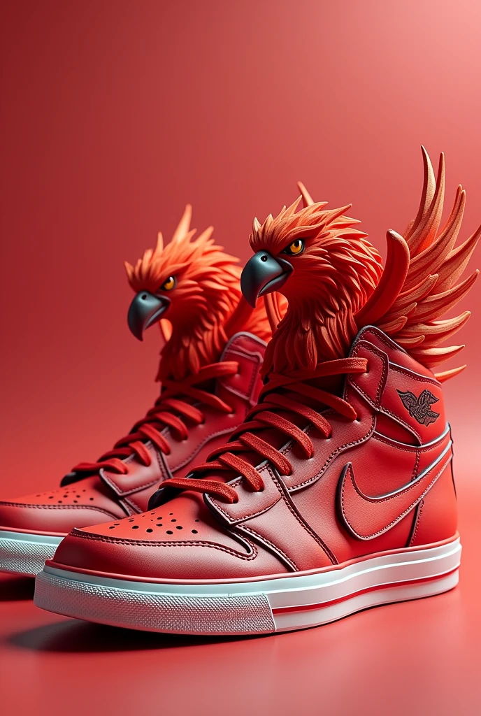 red griffin all star sneakers, no details.