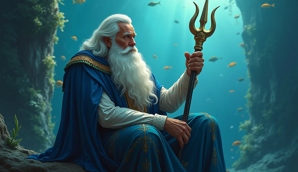 King Triton with a thoughtful expression