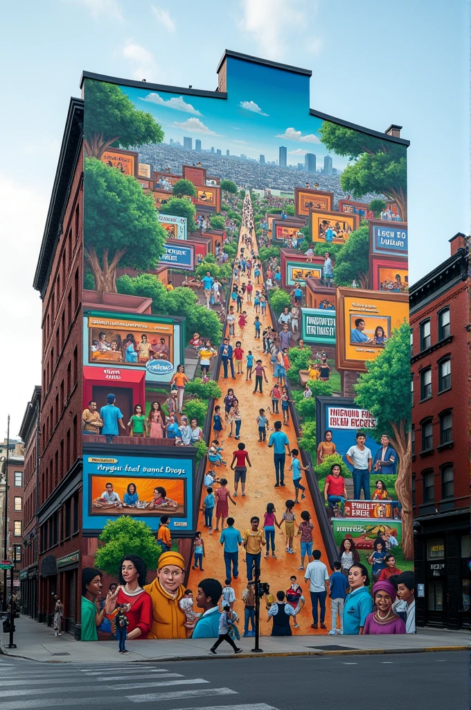Artistic Mural Building a Drug-Free Community