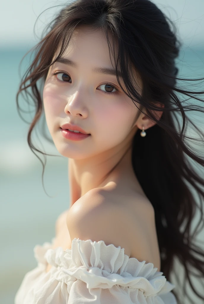(32k:1.5), 1 girl,light smile,whole body,simple background, (realistic:1.4), (korean actress:1.3),
(Korea's best beauty:1.4), (ultimate beauty:1.4), masterpiece,4k,8K,(masterpiece,ultra high resolution:1.5),(masterpiece,photo-realistic:1.5),masterpiece,fine eyes,masterpiece,detailed face, Perfectly balanced face, looking at camera, hair blowing in the wind, Beautiful skin like porcelain, beautiful eyes, Ring-shaped eyes,