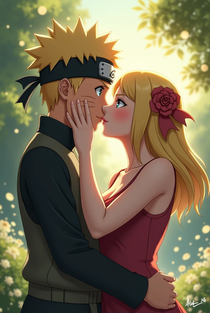 Boruto Uzumaki and Tanya Degurechaff kissing
