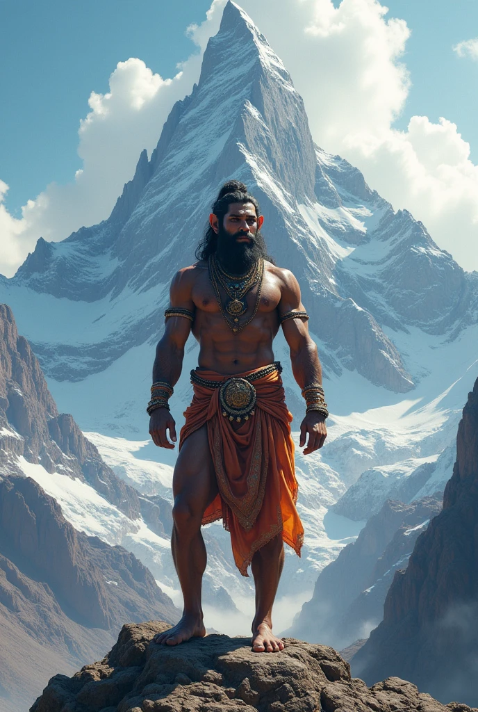 Hanuman ji with mountain 