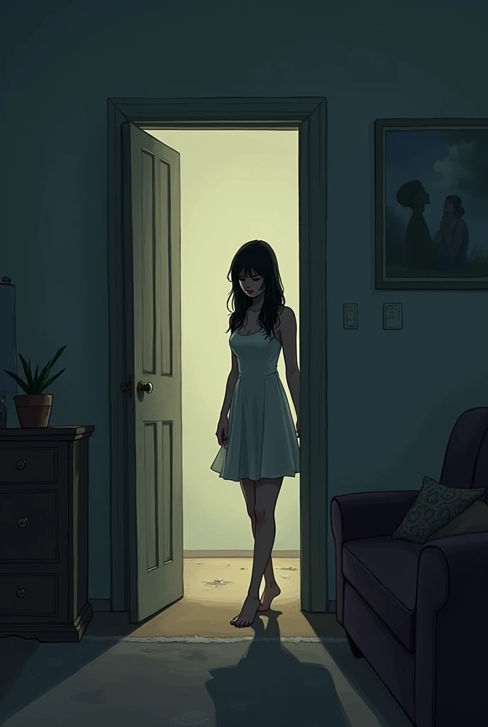 One day she got up from the couch, opened and slammed the door behind him.... And the worst.... She never taught me to forget her... I still miss you....