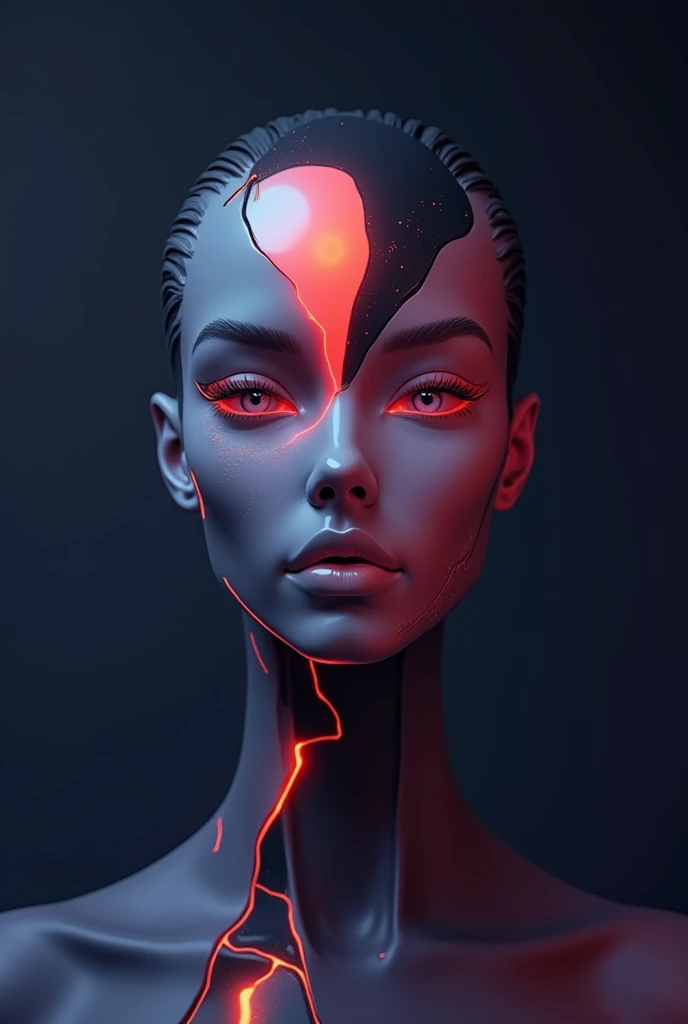 Create a logo for "Roya Glam," a modeling agency specializing in AI models. The design should seamlessly blend elements representing both human and AI models. Incorporate sleek, modern aesthetics that reflect sophistication and innovation. Consider using abstract or geometric shapes to symbolize the fusion of human beauty and advanced technology, with a color palette that exudes elegance and futuristic vibes. The logo should capture the essence of cutting-edge fashion and the seamless integration of AI in the modeling industry.