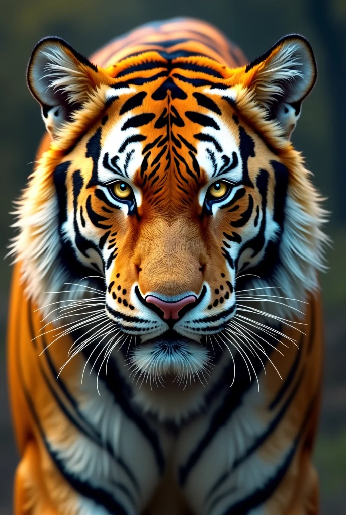 The face of a tiger, serious look, stark, still, golden tiger, beautiful, beautiful animal, gold