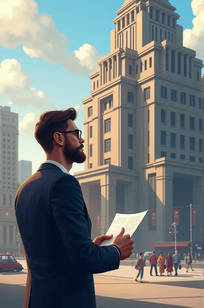 Grabbed an architect who was looking at the building and he brought a piece of paper