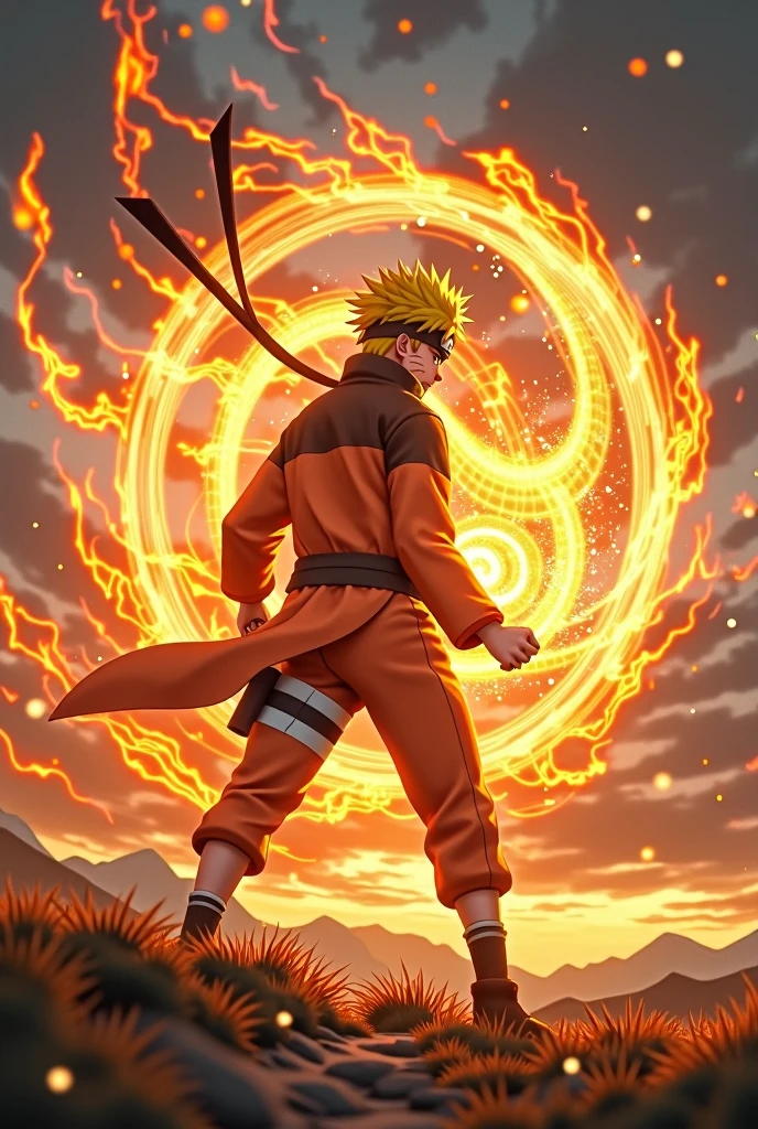 naruto with kurama mode rasen shuriken