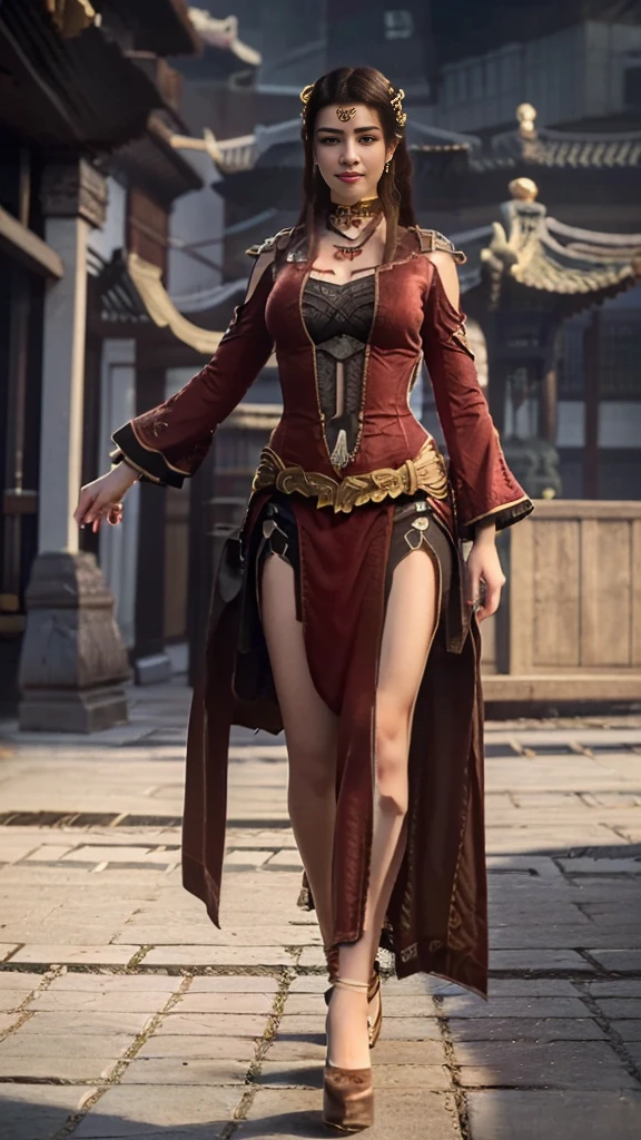 Royal sister，Big sister type，Oriental women，gallant woman，Cold sass，,tmasterpiece,A high resolution,,Absolutely beautiful,，are standing，exquisitedetails,A high resolution,Wallpapers,1female,独奏,，enchanted、Raised sexy， Rich expressions， trinkets,Fluttering, Hanfu,,long trousers，Long boots，Reveal the appearance of long boots，Show stockings，over knee socks，embroidery, natural poses,standing on your feet， Fanning，16K，HDR，A high resolution，depth of fields，Bocoon，prime time，Vignette，rainbowing，（Wide buttock：1.4），（Thick legs：1.4）