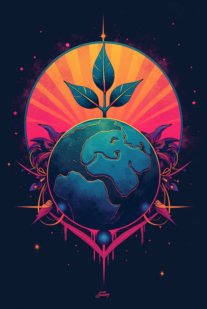 LOGO INSPIRED BY THE 80S, 70s and 90s environmental era(no letters)