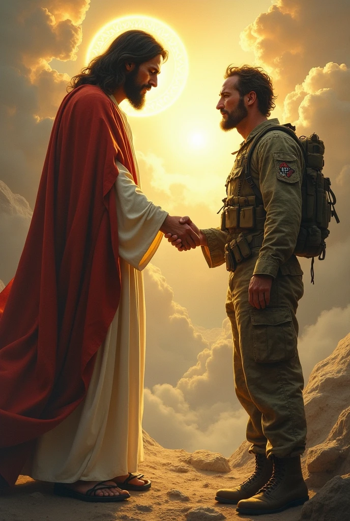 jesus christ greeting rambo from heaven