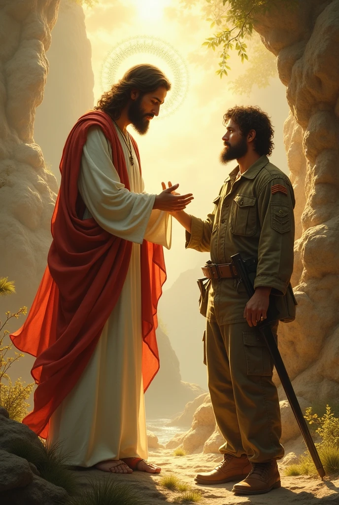 jesus christ greeting rambo from heaven