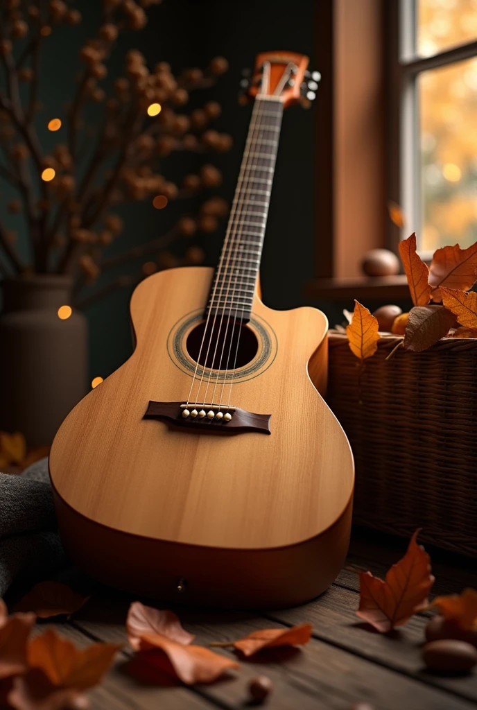 An acoustic guitar corresponding to the month of November 