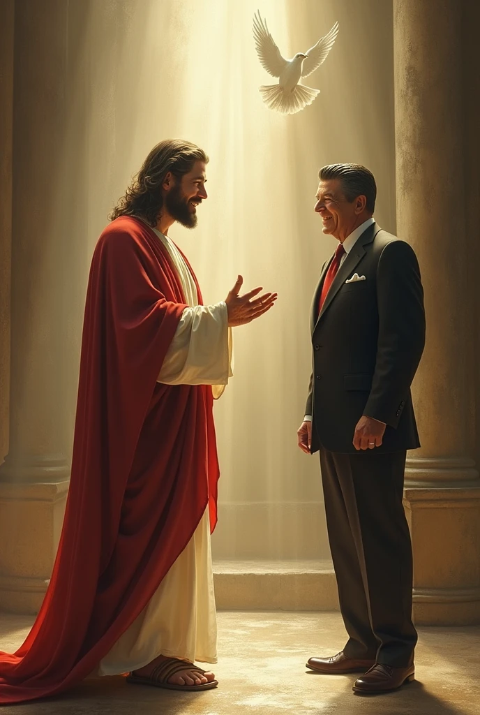 jesus christ greeting Ronald reagan