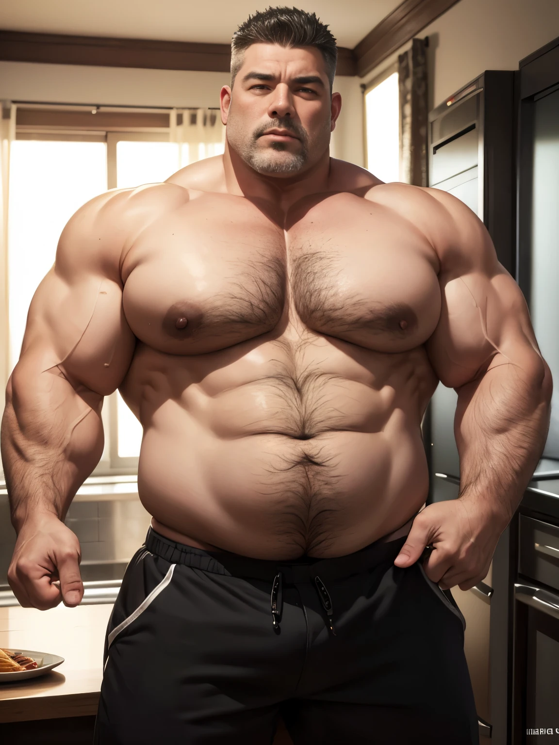 Daddy,old men,big muscle,big fat belly,Large breasts, fat belly