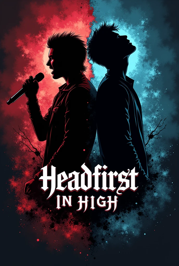 A logo that combines 2 bands, which are My Chemical Romance and Fall Out Boy and it must have the name "Headfirst in High" on it