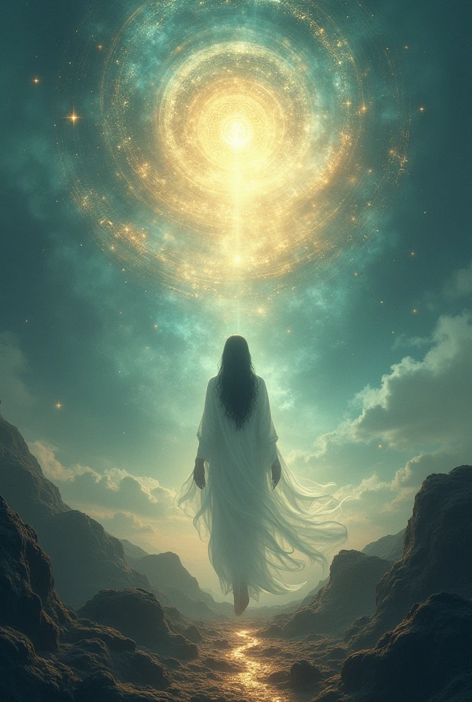make an image representing the elevation of chi and that has a spiritual footprint