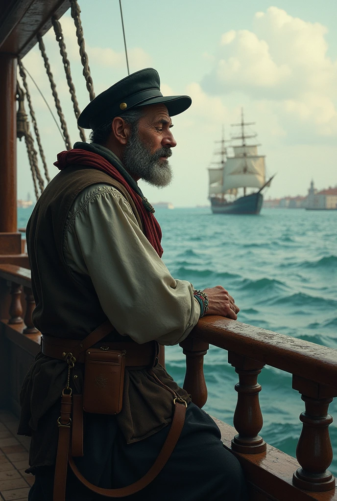 Part 3: The Italian&#39;s Dream Description: Another sailor, italian, is leaning against the side of the ship. He closes his eyes and imagines Venice, The landscape is just the sea and another ship far away