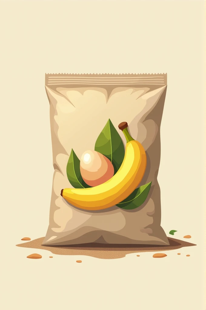A logo for a bag of organic fertilizer made from banana and egg peels