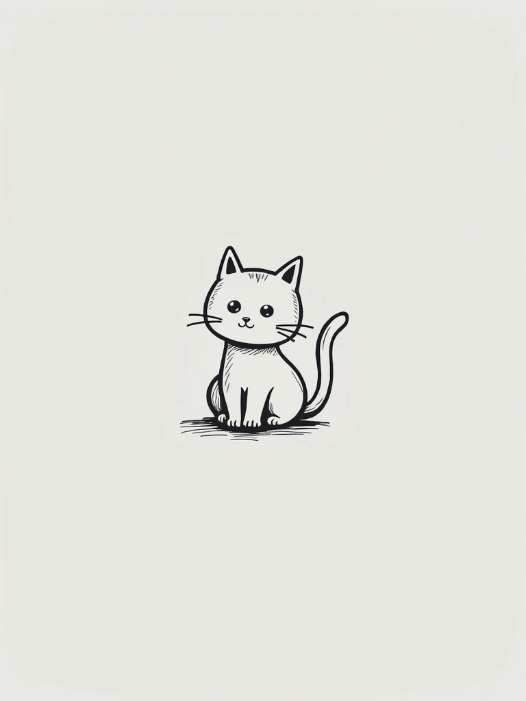 A cat saying “Thank you” in the style of a LINE stamp, gray background