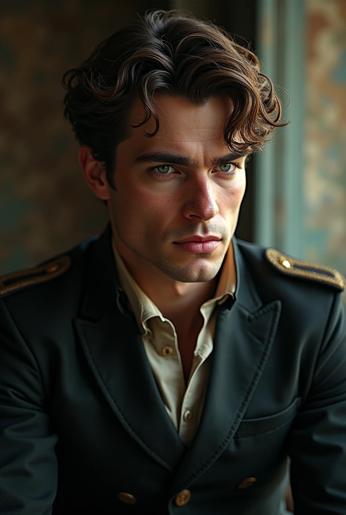 A young British man in his 30s Light green eyes Brown hair Muscular Looks like Alan Ritschon Lives in 1800 Ex-military Mysterious
