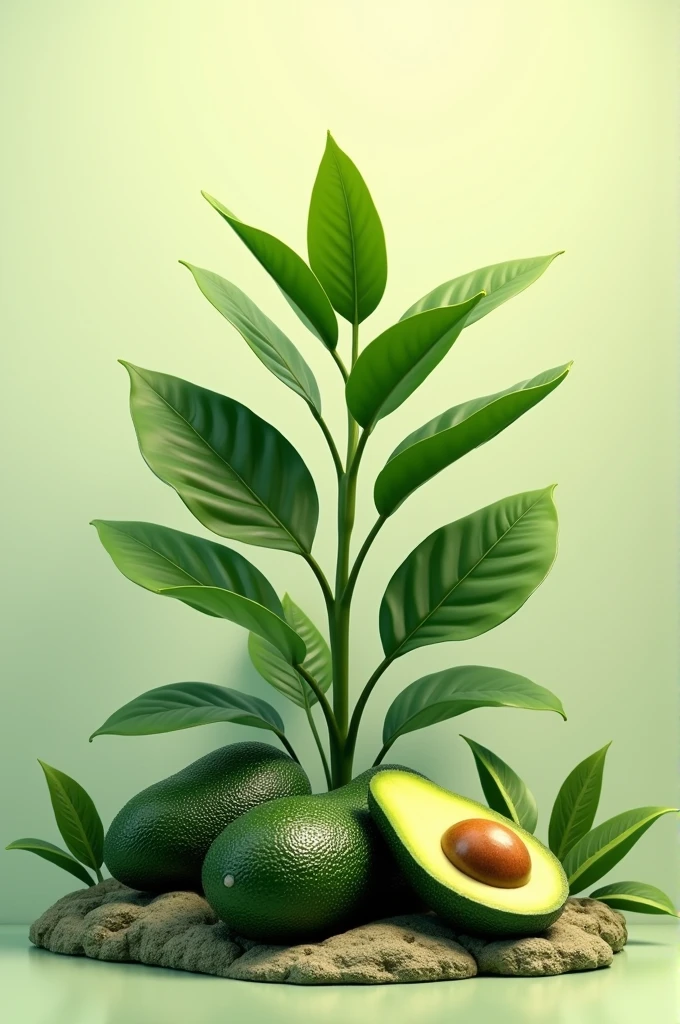 Generate an image of an avocado plant project where it has the title of avocado plant, the images in the center not so big space for the name to place the subject What is thought 3