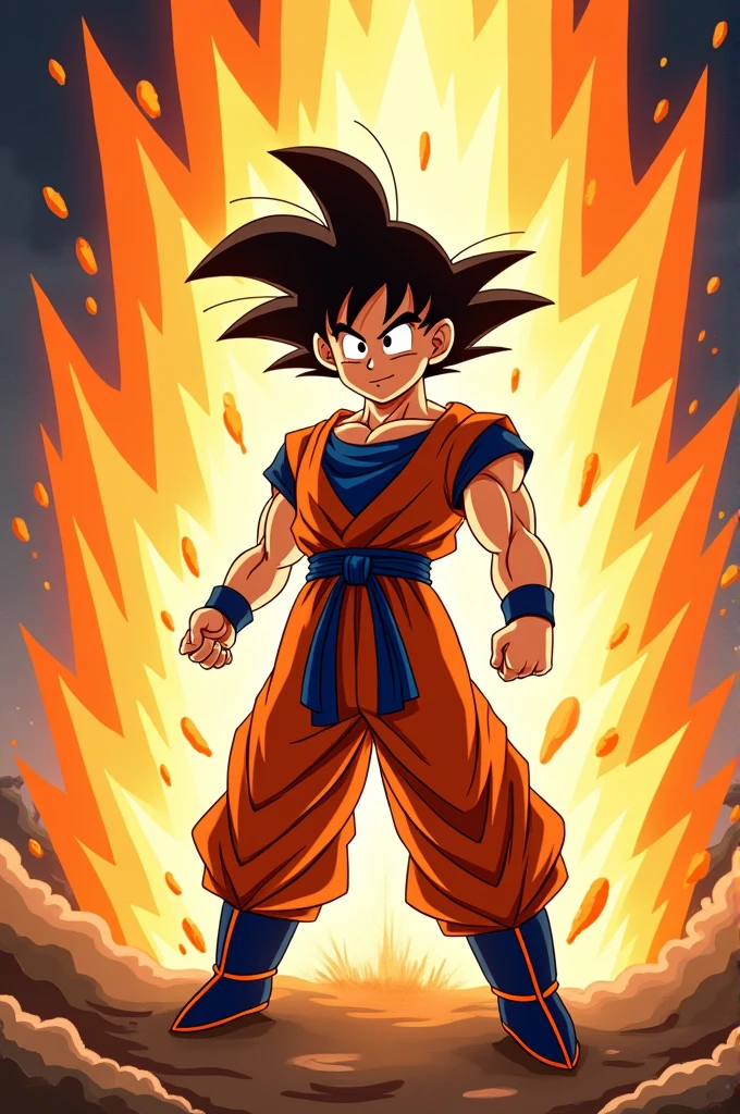 son goku don kamehameha with his feet