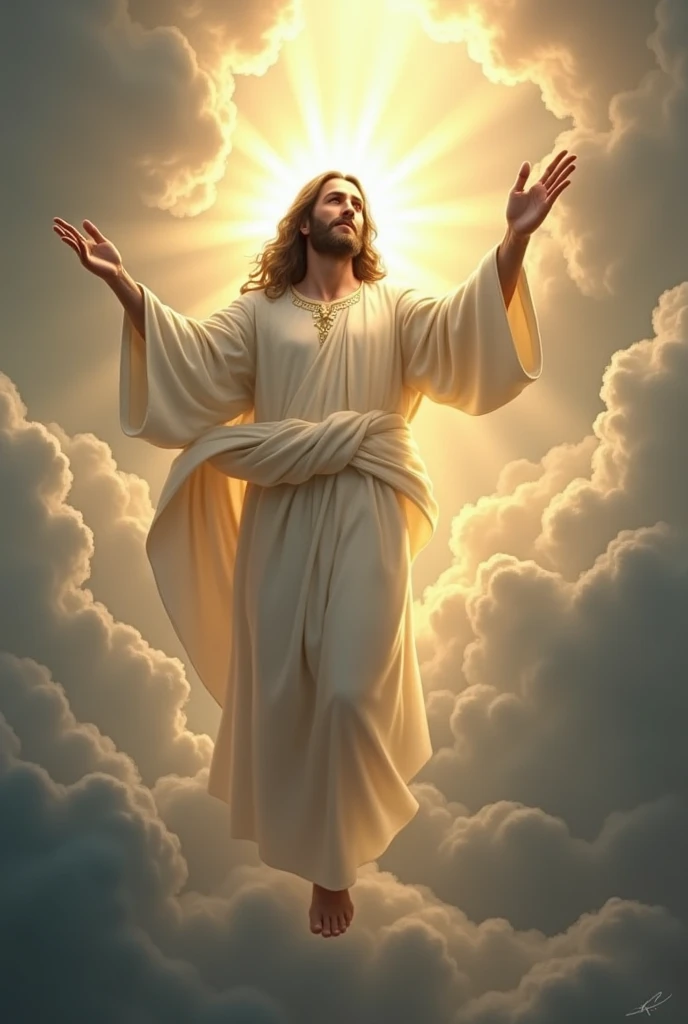 jesus christ risen in air and wave at us