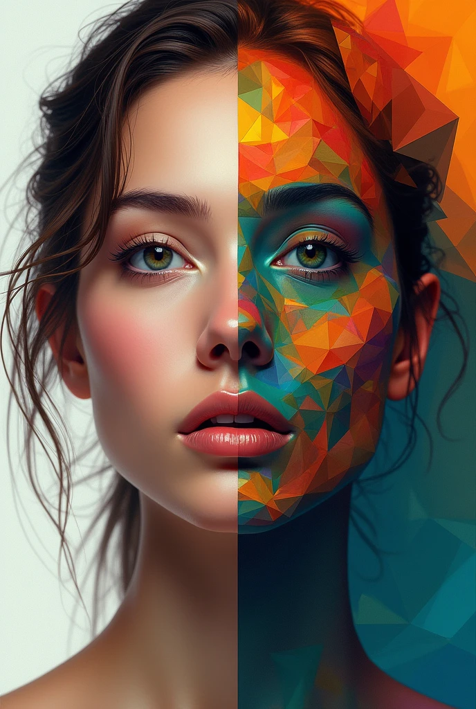 Drawing a realistic half and another side with polygons completely easier