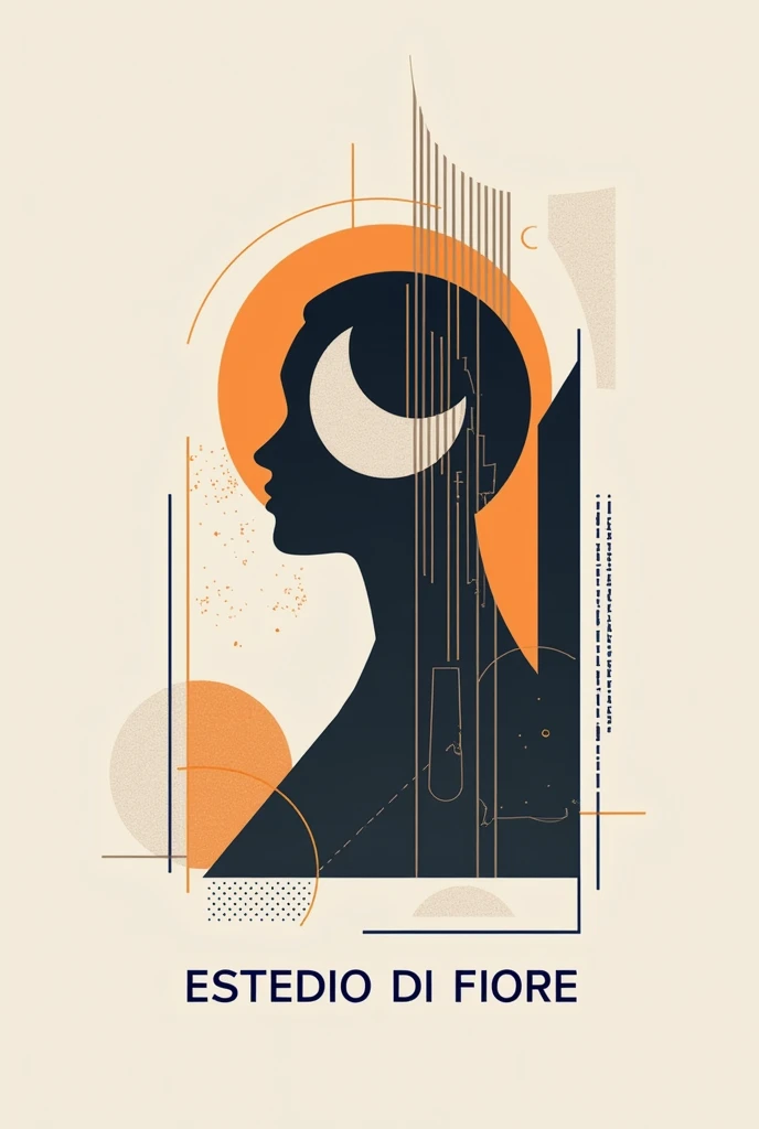 Profile photo logo that says Estudio di Fiore and has something related to architecture, with a little color 

