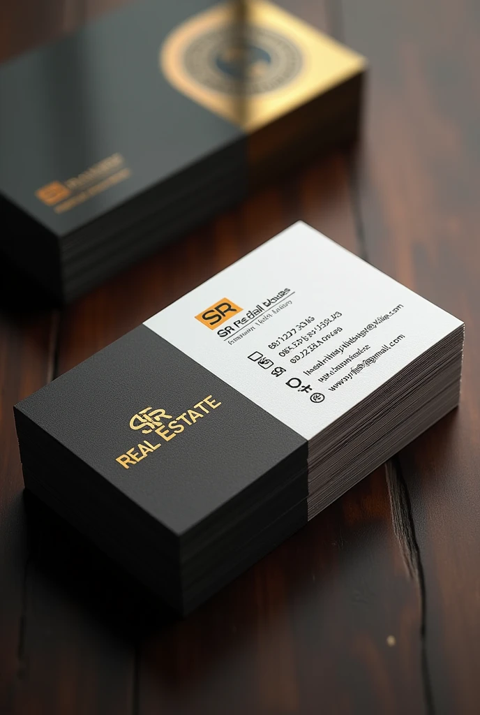 Business card looks high-class, selling houses and condos. The name on the side of the card is SR Real Estate. The back of the business card has clear contact information. Call 082-530-3343. Add gusssm..1243@gmail.com enter address102/137 Pisan Thian Talay Village 20 Project 2, please provide clear details.