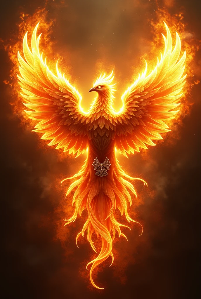 Phoenix coat of arms golden fire