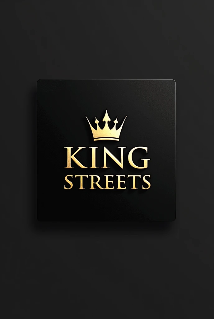Black and gold logo with the name " King streets" minimalist and elegant