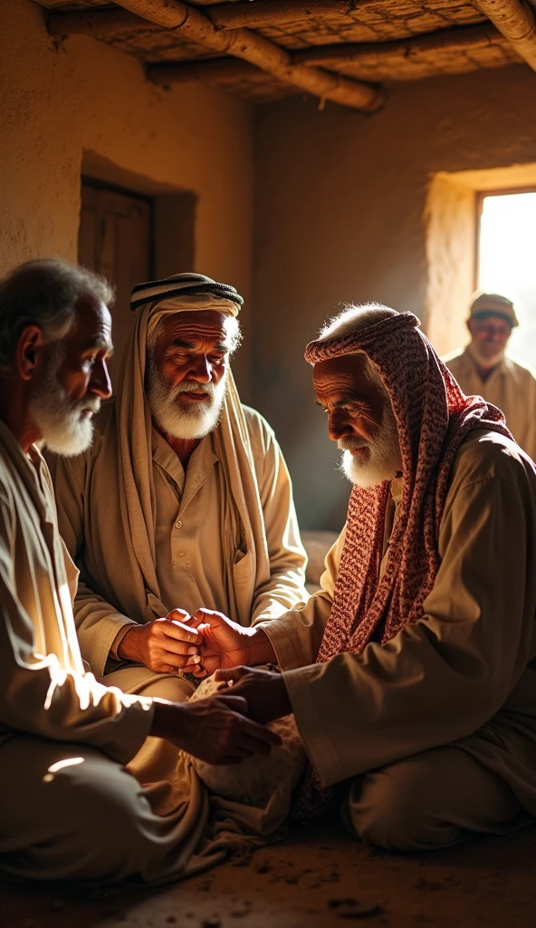 Interesting pictures of the old people of Arabia giving birth in mud houses