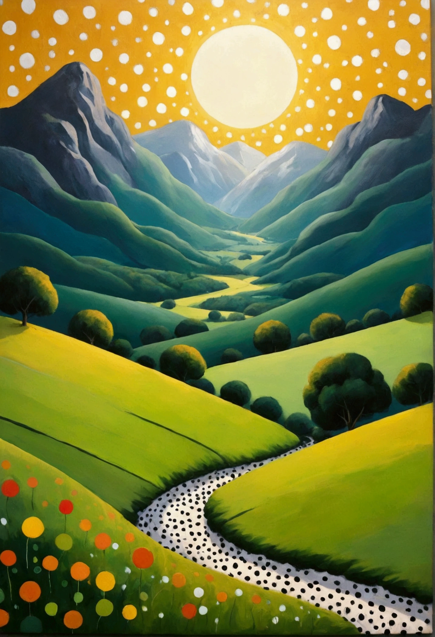 Polka dot art，landscape