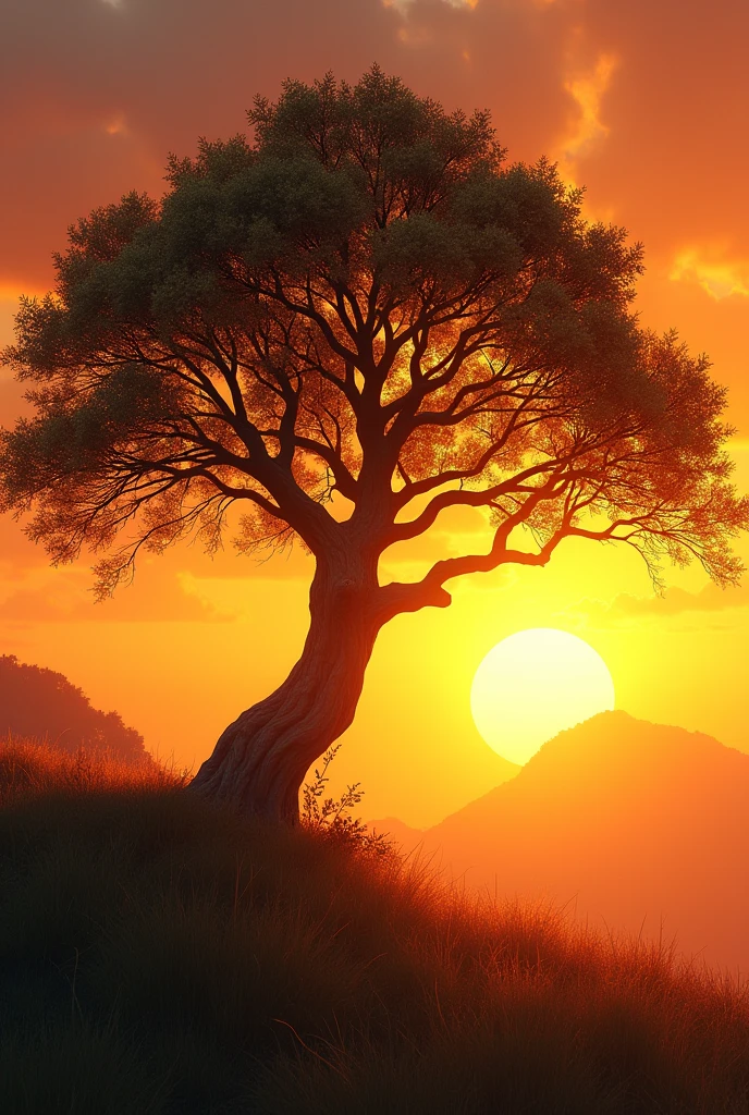 Tree and sun