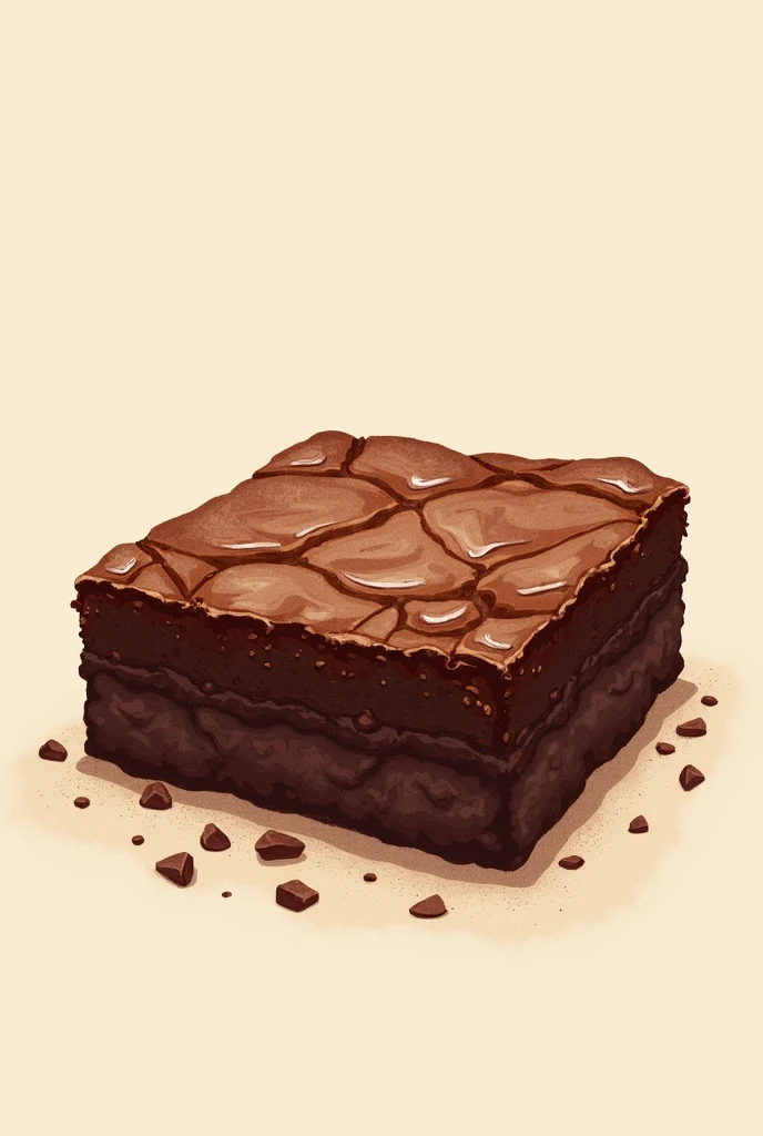 An image for a brownie logo with only the brownie dessert in mind and this image being in the form of a drawing